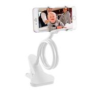 Phone Holder with Neck for Bed | Flexible and Adjustable Arm for Mobile Devices - Multipurpose Base for Gym Bedroom Kitchen with Fixing