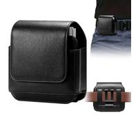 Phone Holster for Samsung Galaxy Z Flip7 Z Flip6 Flip5 Flip4 Flip3, Flip Phone Specific Protective Leather Holster for Motorola RAZR 2025/2024 Case, Cellphone Belt Clip Holster Pouch(Matte Black)