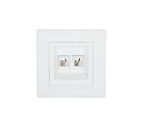 Phone Jack Dual 2xRJ11 White with Asfora EPH4200121