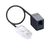 Phone Jack To Ethernet Adapter - 14-Inch Converter, 8P4C 6P4C Connector, Telephone Wire Extender, Male Female Network Cable For Home Expansion RJ11 RJ45 Internet Connection Lines VoIP