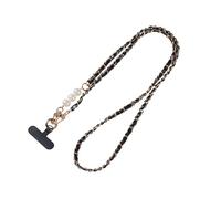 Phone Lanyard - Aluminum, PU Leather 47.24 Inches | Anti-lost Smartphone Chain Charm Cross Phone Strap | Women Girls Wrist Neck Party Shopping Travel Office C