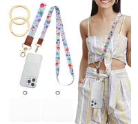 Phone Lanyard Crossbody Wrist Strap Flower Phone Lanyard Crossbody Strap Bird Cellphone Lanyards for Around the Neck Wristlet Shoulder Adjustable Floral Straps for Car Keys Keychain Wallet ID Badge