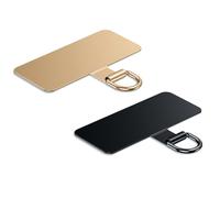 Phone Lanyard Tab, Heavy Duty Tether Tab for iPhone & Android, Metal Lanyard Patch & Strap Adapter, 44lbs Load Capacity, Universal Phone Case Insert for Strap & Charm (Champagne Gold+Black)