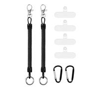 Phone Lanyard Tethers with Patches Carabiner Stretchy Strap for Outdoor Skiing Cycling Retractable Anti Lost Tethers Phone Security Strap with Carabiner
