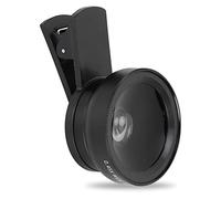 Phone Lens Professional 0.45X Wide Angle 12.5X Macro Lens for Cellphone Tablet, High Definition Clamp/Holder On Camera for Crowds and Landscapes, Aluminum Alloy ABS Accessories (Black)