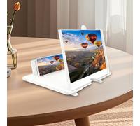 Phone Magnifier Screen, 3D Screen Magnifier for Smartphone, Universal Mobile Phone Magnifying Screens with Stand, Mobile Screens Amplifier Desktop Holder, for Movies & Gamings