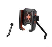 Phone Mount For Motorcycle Rearview Mirror And Fork Stem With Shock Absorbing Silicone Pads And One Hand Operation For Secure Device Holding(Orange)