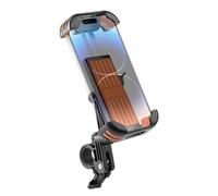 Phone Mount for Motorcycle, Reusable Cell Phone Mount, Non-Slip Clamp Holder with Rust-Proof Rotating Accessories for Handlebar Daily Biking Riding Women Men