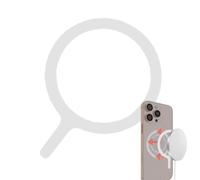 Phone Mount Magnet Ring - Silver/Black, Case Adhesive Sticker Magnetic Sheet For Wireless Charging Daily | Women, Men, Car, Travel, Desk, Night, Home, Outdoor, Office, Kitchen, Bedroom, Studio