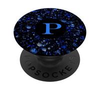Phone Pop Up Holder,Black and Blue Nebula Galaxy Letter P PopSockets Grip and Stand for Phones and Tablets PopSockets Adhesive PopGrip
