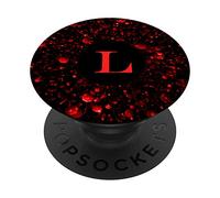 Phone Pop Up Holder,Space Galaxy Black and Red Cool Letter L PopSockets PopGrip: Swappable Grip for Phones & Tablets