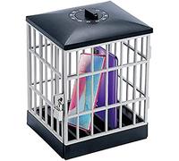 Phone Prison Cage With Timer, Lock Box with Key, Portable Metal Storage Container for Mobile Phone