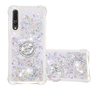 Phone Protection Case Compatible with Huawei P20 PRO / P20 Plus,Quicksand Series Glitter Flowing Liquid Floating Girls Women Phone Case with Kickstand, Soft Tpu Bumper Cushion Clear P