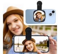 Phone Rear Camera Selfie Mirror - See How You Look in The Back Camera - for High Definition Photos (Black)