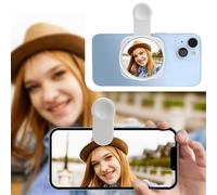 Phone Rear Camera Selfie Mirror - See How You Look in The Back Camera - for High Definition Photos (White)