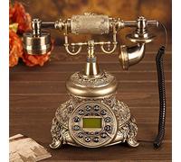 Phone Retro Antique Telephone Old Fashioned Landline Telephones with Push Button LCD Display Suitable for Home Decor, Office, Hotel Decoration