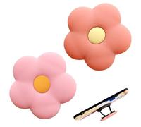 Phone Ring Holder, 2Pcs Flower Silicone Mobile Phone Grip Stand, Universal Cute 2d Flower Cell Phones Holder, Collapsible Expandable Telephone Accessory for Phones and Tablets