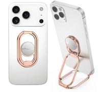 Phone Ring Holder Finger Cell Phone Grip Phone Finger Strap Stand Universal Finger Kickstand for Most Smartphones(HollowOut RoseGold)