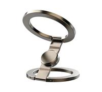 Phone Ring Holder - Magnetic | 360° Rotating Double Ring Grip | Zinc Alloy Construction, 64g, Dual Magnetic Hold, Tri Fold Axis, Angle Desktop Stand, Foldable Design, Car & Kitchen