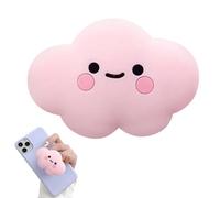 Phone Ring Holder, Pink Clouds Silicone Mobile Phone Grip Stand, Universal Cute 2d Clouds Cell Phones Holder, Collapsible Expandable Cell Telephone Accessory for Phones and Tablets