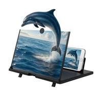 Phone Screen Magnifier 12" - Foldable HD Mobile Projector Amplifier for Smartphones, Portable Stand for Movies, Gaming & Travel, Gift Gadget for All Ages (Black)