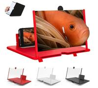 Phone Screen Magnifier, Screen Magnifier for Smartphone, Pull Out Phone Screen Amplifier, Mobile Phones Magnifying Screen 10/12/14 inch, for Iphone, Android (Red, 12in)