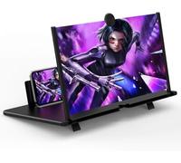 Phone Screen Magnifier,Thin Foldable Phone Screen Magnifier,HD Foldable Portable Screen Amplifier with Stand for Movies & Gaming,Universal Smartphone Viewer Gift for Men (Black-12in)