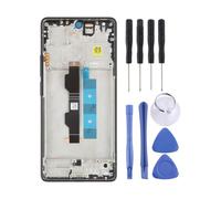 Phone Screen Replacement Assembly with Frame, Black Integrated Touch Display Part for Note 13 P 4G, Attached Ribbon Cable, Cracked Panel Repair Component, Direct Install Service Phone Screen Assembly