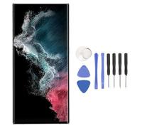 Phone Screen Replacement, LCD Display Touch Digitizer Assembly for S22Ultra, 5G 6.8 Inch Dynamic AMOLED 2X with Frame Fingerprint Sensor (Gold)