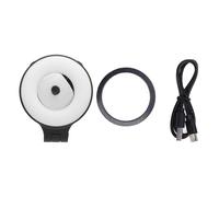 Phone Selfie Light, Magnetic Portable Fill Light with Stepless Dimming 2500 to 8500K, Adjustable Color Temperature and Multi Angle Design with 1/4 Inch Screw Hole for Live Streamin (Black)