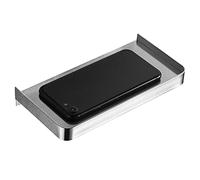 Phone Shelf, Bathroom Phone Holder Wall Mounted Thick 185x90mm Wipes Holder Portable, Cell Phone Shelf for Showers RV Bedroom (Brushed)
