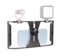 Phone Shooting Rig Stabilizer, Video Anti Shake, Multi Interface Expansion, Aluminum Alloy, Adjustable Bracket, for Live Video Portrait Recording Shooting