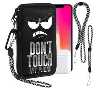 Phone Sock, Neoprene Phone Pouch with Carabiner and Straps, Universal Bag for Smartphones, Compact Sleeve Case for Travel Hiking, Shock Absorbing Pouch Case up to 7", Gift for Men Women Black