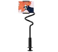 Phone Stand for Bed - Gooseneck Arm 360-Degree Adjustable Clamp Holder, Flexible Bracket for Nightstand Treadmill Kitchen Desk, Hands-Free Viewing on Laying Down, Reading, Watching Videos, Black