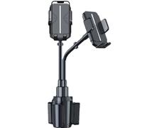 Phone Stand For Car - Double Phone Expander Stand Long Flexible Neck | Rotatable Car Cell Phone Mount With Expandable Base For Truck, Golf Cart