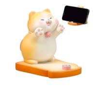 Phone Stand for Desk, Cat Figurine Home Desktop Decor, Smartphone Holder for Living Room, Bedroom, Home, Study, Video Calls, Meetings, Media Viewing, Cute and Functional Desktop Accessory
