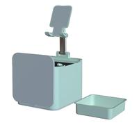 Phone Stand for Desk, Foldable and Adjustable Holder, Stand for Smartphones with Rubbish Bin, for Office, Table, Desk, Home, Teenagers, Women, Men, Live Streaming Video