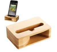 Phone Stand Speaker Amplifier - Wooden Stand, Mobile Riser | Desktop Wooden Phone Dock Speaker for Clear Calls, Sound Amplification Ideal for the