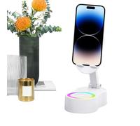 Phone Stand with Induction Speaker | Inductive Audio Station with RGB Lighting - Sound Base for Mobile Devices Listening Music Video Streaming Recording Television