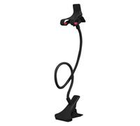 Phone Stand with Long Clamp - Neck-Hanging Bedside Holder for Live Streaming - Flexible, Anti-Slip & Easy to Install - Perfect for Bed Use, Office Desks, Outdoor Camping