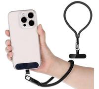 Phone Strap Anti Theft Phone Wrist Strap Minimalist Phone Lanyard Adjustable Cellphone Lanyard Charm with Multifuctional Phones Tether Tabr for Cameras Keychain Flash Drive Women Men Black 7.87"