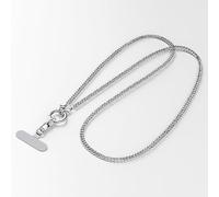 Phone Strap Crossbody Chain 360° Rotating Detachable Cell iPhone Lanyard with Stainless Steel Clip Tether Finger Ring Hook Comfortable Neck Cross Body for Phones for Women Anti-Drop Anti Theft Silver