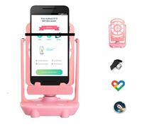 Phone Swing Step Counter Pedometer Compatible with Pokemon Go Poke Ball Plus Cellphone Accessories with USB Cable High Silent Version for Walking (Support 2 Phones Under 7.2 Inch), Pink