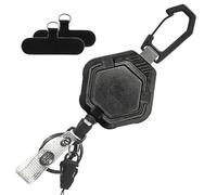 Phone Tether, Retractable Carabiner Clip with Anti Theft Drop Protection for Outdoor Activities, Hiking, Trekking, Mountaineering, ID Badge Holder, Gear Attachment