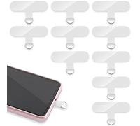 Phone Tether Tab, 10 Pieces Universal Phone Lanyard Patch Without Adhesive,Phone Lanyard Replacement Part for Cell Phone Strap(Transparent)