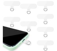 Phone Tether Tab,8 Pack,Universal Phone Lanyard Patch Without Adhesive, Cell Phone Replacement Pad Sticker Anti-Lost Attachment Hanging Metal Ring for Smartphone Mobile Safety Wrist Neck Strap,Oval