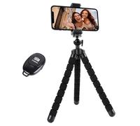 Phone Tripod, Flexible Cell Phone Mini Travel Tripod Stand with Wireless Remote, Compatible with iPhone 15 14 13 12 Pro Max 11 Samsung Android Phones