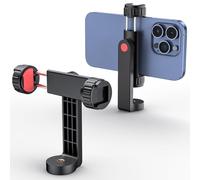 Phone Tripod Mount 2 Cold Shoes, Smartphone Holder Adapter Rotatable Bracket with 1/4 inch Screw/Adjustable Clip for Video Live Streaming/Recronding