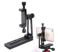 Phone Tripod Mount, Phone Camera 360°Rotate Photography&Video Recording Bracket Clip Holder Clamp Adapter for iPhoneX 8 7 6 Plus Smartphone,with Quick Release Plate for ARCA-SWISS Fit Tripod Ball Head