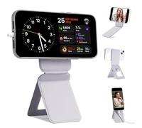 Phone Tripod Stand Compatible with iPhone 16/15/14/13/12 Series, Angle Adjustment & Strong Magnets Invisible Selfie Stick Tripod (Grey)